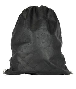 Stella McCartney Perforated Logo Backpack, Faux Leather, Black, 541617, 3*